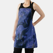 銀河系スワールブルーグリッター抽象芸術宇宙パターン エプロン (インサイチュ)