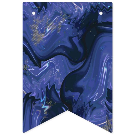 銀河系スワールブルーグリッター抽象芸術宇宙パターン バンティングフラッグ (第4の旗)