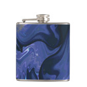 銀河系スワールブルーグリッター抽象芸術宇宙パターン フラスク (正面)