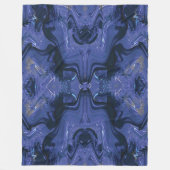 銀河系スワールブルーグリッター抽象芸術宇宙パターン フリースブランケット (正面)