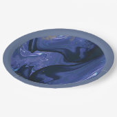 銀河系スワールブルーグリッター抽象芸術宇宙パターン ペーパープレート (アングル)