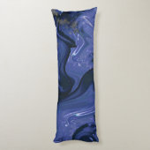 銀河系スワールブルーグリッター抽象芸術宇宙パターン ボディピロー (裏面 (縦))