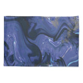 銀河系スワールブルーグリッター抽象芸術宇宙パターン 枕カバー (裏面-左)