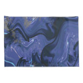 銀河系スワールブルーグリッター抽象芸術宇宙パターン 枕カバー (裏面-右)