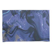 銀河系スワールブルーグリッター抽象芸術宇宙パターン 枕カバー (正面右)