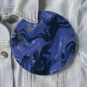 銀河系スワールブルーグリッター抽象芸術宇宙パターン 缶バッジ (インサイチュ)