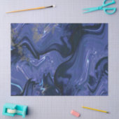 銀河系スワールブルーグリッター抽象芸術宇宙パターン 薄葉紙 (クラフト)