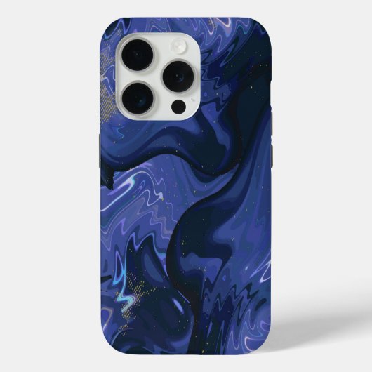 銀河系スワールブルーグリッター抽象芸術宇宙パターン Case-Mate iPhoneケース (裏面)