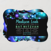 銀河系ス白熱［赤熱］光を放つターズバルミツワー招待状 招待状 (正面/裏面)