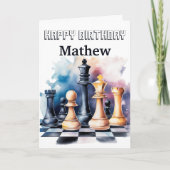 銀河系チェスモダン駒誕生日 カード (正面)