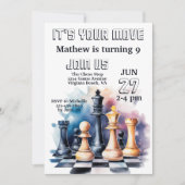 銀河系チェスモダン駒誕生日 招待状 (正面)