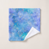 銀河系ナイトスカイ抽象芸術パープルブルー バスタオルセット (ウォッシュタオル)