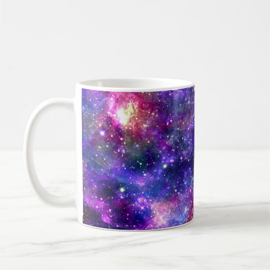 銀河系ナイトプリントコズミックデザイン コーヒーマグカップ (左)