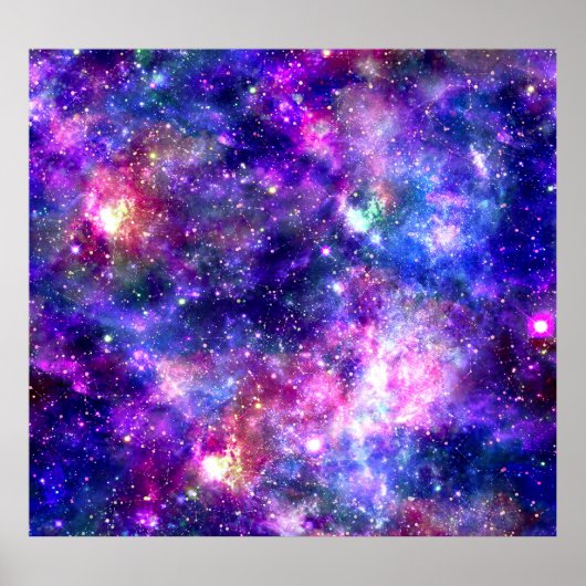 銀河系ナイトプリントコズミックデザイン ポスター (正面)