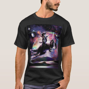 銀河系ネコが恐竜のユニコーン宇宙 Tシャツ