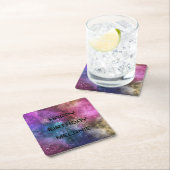 銀河系ハッピーバースデー スクエアペーパーコースター (インサイチュ)