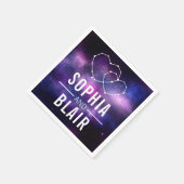 銀河系ハートコンステレ結婚ステレーションパーソナライズされた スタンダードカクテルナプキン (角)