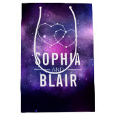 銀河系ハートコンステレ結婚ステレーションパーソナライズされた ミディアムペーパーバッグ (正面)