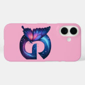 銀河系バタフライレター"G"モノグラムonピンク Case-Mate iPhoneケース (裏面 (横))