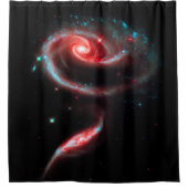 銀河系バラ赤 シャワーカーテン (正面)