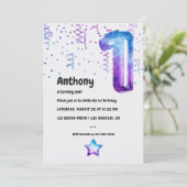 銀河系バルーン1st誕生日招待状 招待状 (スタンド正面)