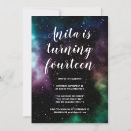 銀河系バースデーパーティティーン14コズミック宇宙テーマ 招待状