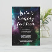 銀河系バースデーパーティティーン14コズミック宇宙テーマ 招待状 (スタンド正面)