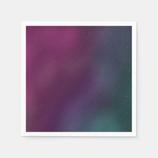 銀河系バースデーパーティーパープルブルースカイ スタンダードカクテルナプキン (正面)