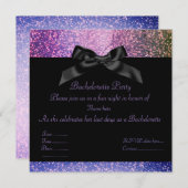 銀河系パープルスパークルパーティの招待状 招待状 (正面/裏面)