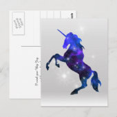 銀河系ピンクの美しいユニコーンの輝かしいイメージ ポストカード (正面/裏面)