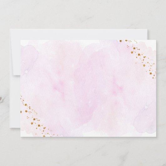 銀河系ピンクの金ゴールドこの世界の誕生日Invita 招待状 (裏面)