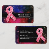 銀河系ピンクグリッター乳がん生存者コーチB 名刺 (正面/裏面)