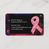 銀河系ピンクグリッター乳がん生存者コーチB 名刺 (裏面)