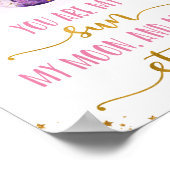 銀河系ピンク金ゴールドあなたが私の太陽の月星 ポスター (角)