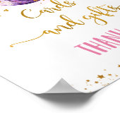 銀河系ピンク金ゴールドカード&ギフト誕生日標識 ポスター (角)