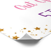 銀河系ピンク金ゴールド宇宙誕生日歓迎 ポスター (角)