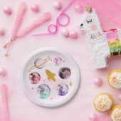 銀河系ピンク金ゴールド宇宙誕生日 ペーパープレート (パーティー)