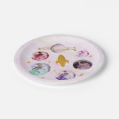 銀河系ピンク金ゴールド宇宙誕生日 ペーパープレート (アングル)