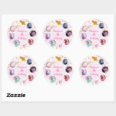 銀河系ピンク金ゴールド宇宙誕生日 ラウンドシール (シート)