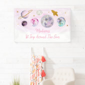 銀河系ピンク金ゴールド宇宙誕生日 横断幕 (インサイチュ)