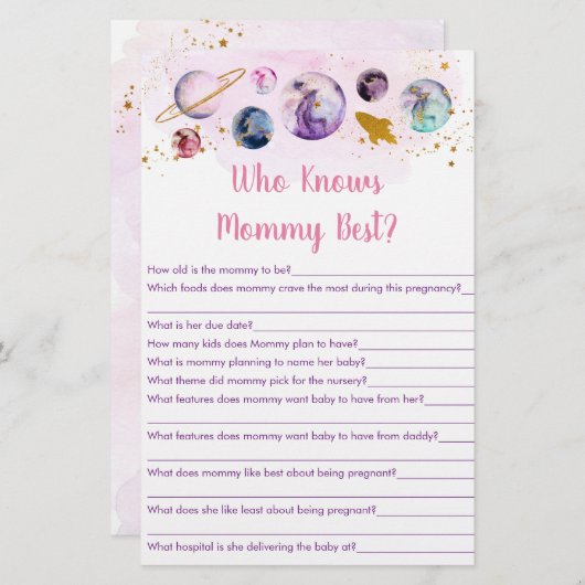 銀河系ピンク金ゴールド宇宙誰がママのゲームを知っ最高のている (正面/裏面)