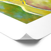 銀河系フラワーオリジナル抽象芸術グリーン絵画ズ ポスター (角)