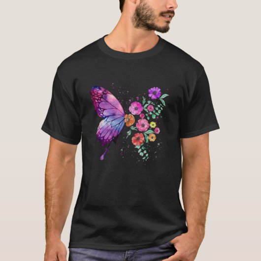 銀河系フローラスロスアニマル宇宙蝶 Tシャツ (正面)