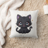 銀河系ブラックキャットかわいいシナ子猫クッション クッション (ブランケット)