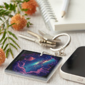 銀河系ブラックキーチェーン宇宙飛行士 キーホルダー (正面右)