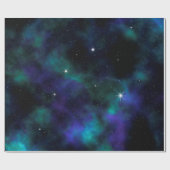 銀河系ブルーアンドグリーンコズミックステラ ラッピングペーパー (フラット)