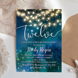 銀河系ブルースターズストリングライツボーイズ12誕生日 招待状