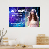 銀河系ブルーパープルバーバルミツワー写真歓迎 ポスター (キッチン)