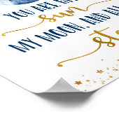 銀河系ブルー金ゴールドあなたが私の太陽の月星 ポスター (角)