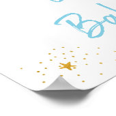 銀河系ブルー金ゴールドアウタースペースベビーシャワーウェルカム ポスター (角)